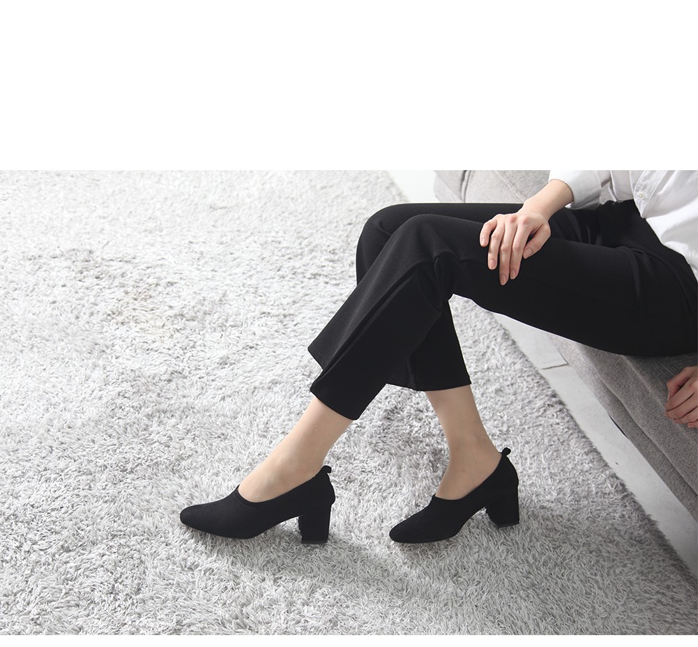Simple Suede Midsole Heel 6cm Pumps Shoes