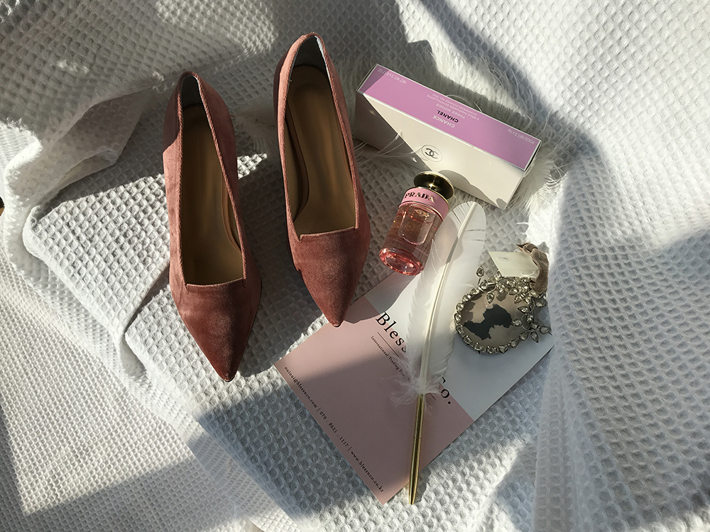 Velvet winter stiletto 5cm, 7cm middle heel shoes 