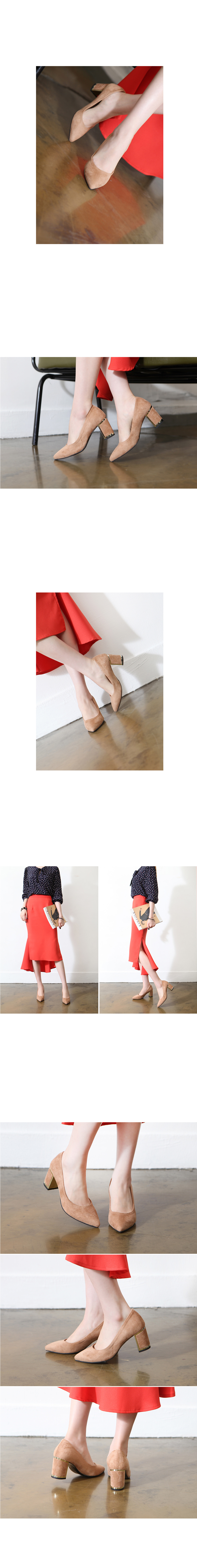 Stiletto Suede Pumps Heel 7 cm Mid-bend line Lines