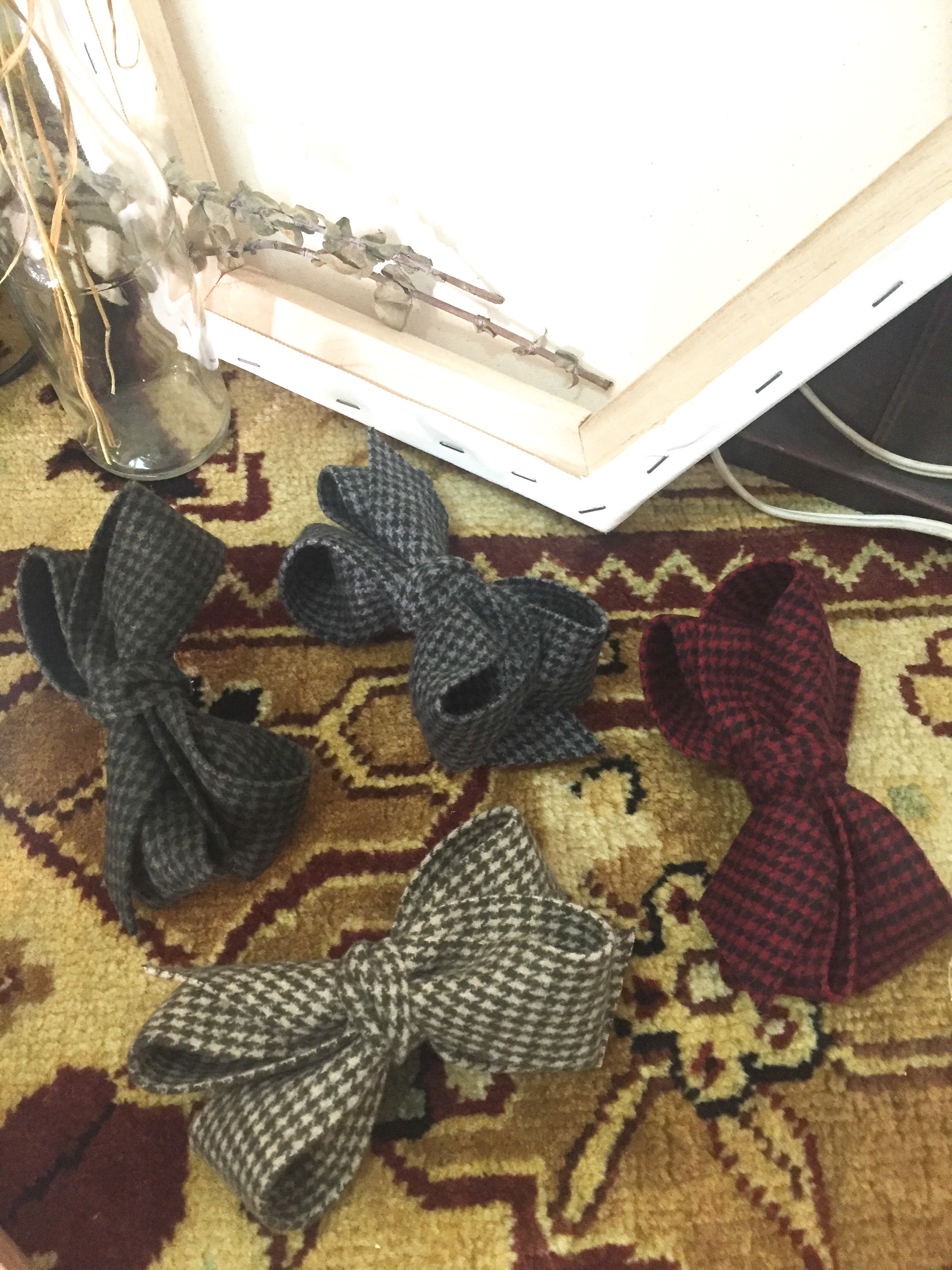 Hair Accessories Lambton wool check ribbon pin