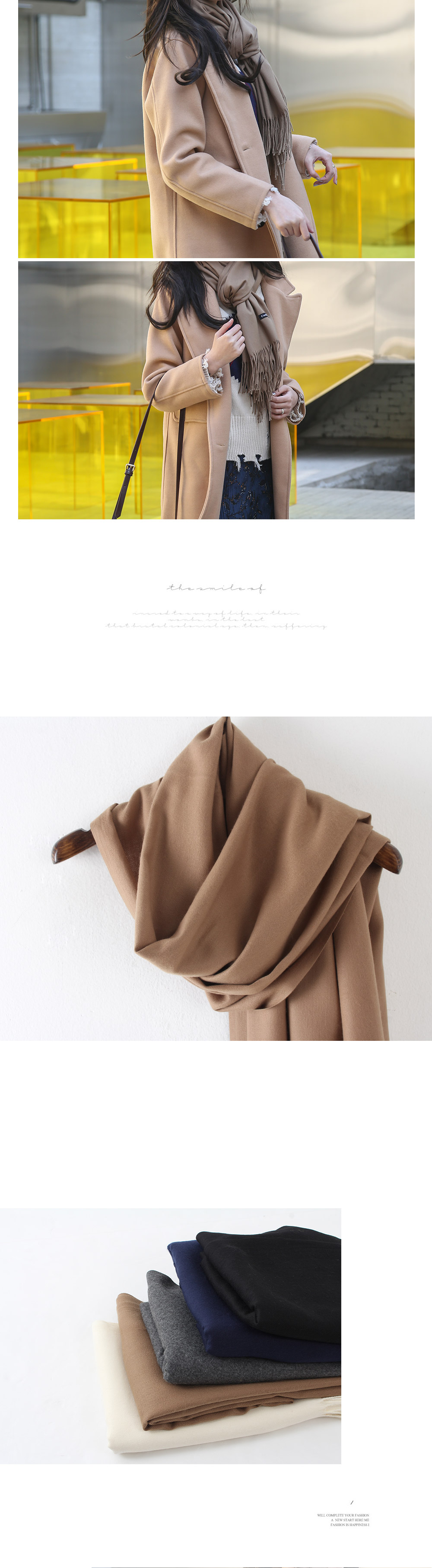 Cashmere scarf wool 100% Warm twenties woman Basic