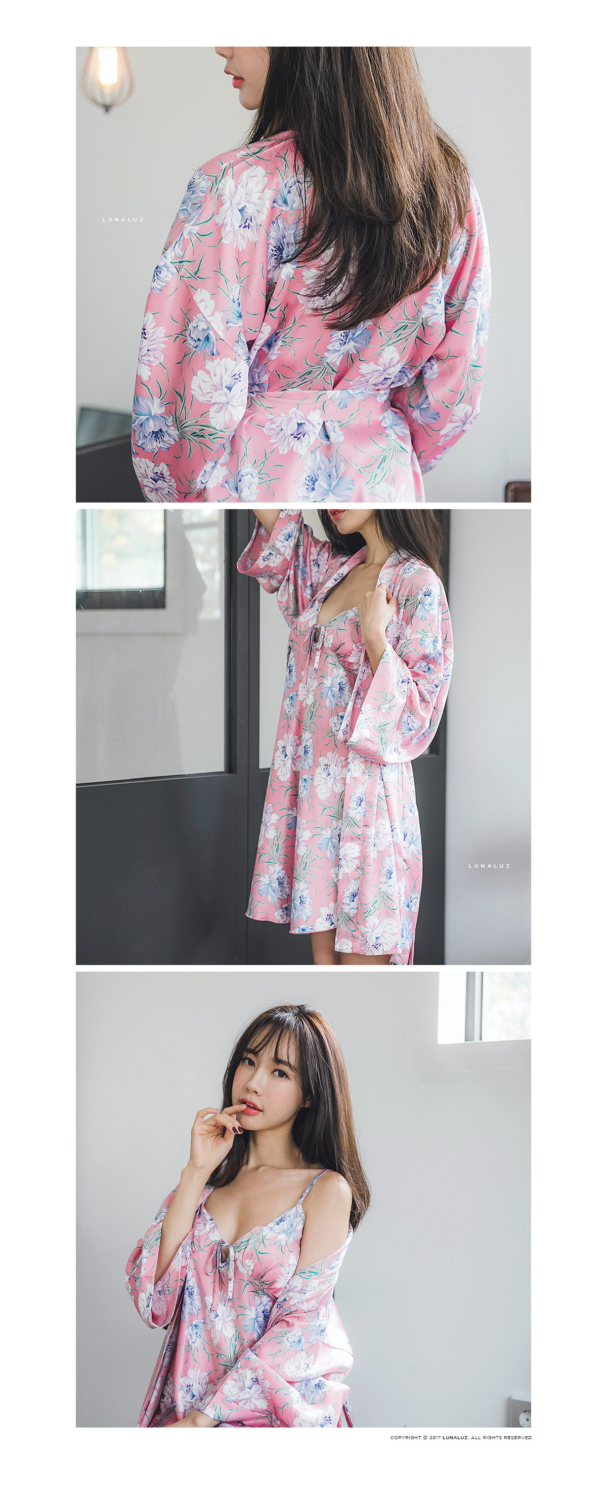 Shy Flower Dry Silk Sexy Homewear One Piece Gown S