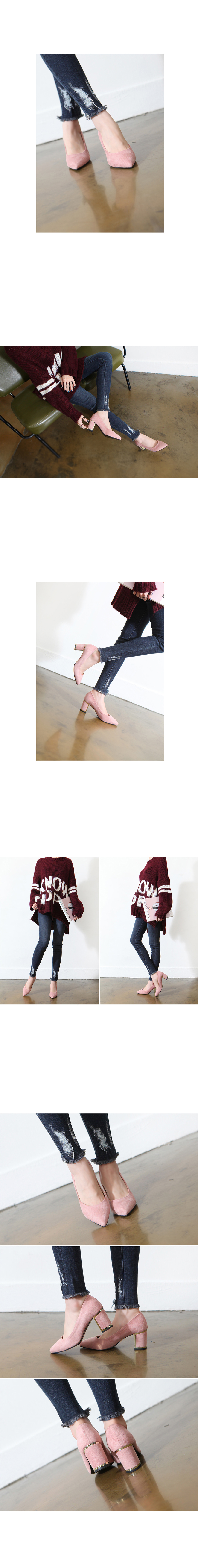 Stiletto Suede Pumps Heel 7 cm Mid-bend line Lines