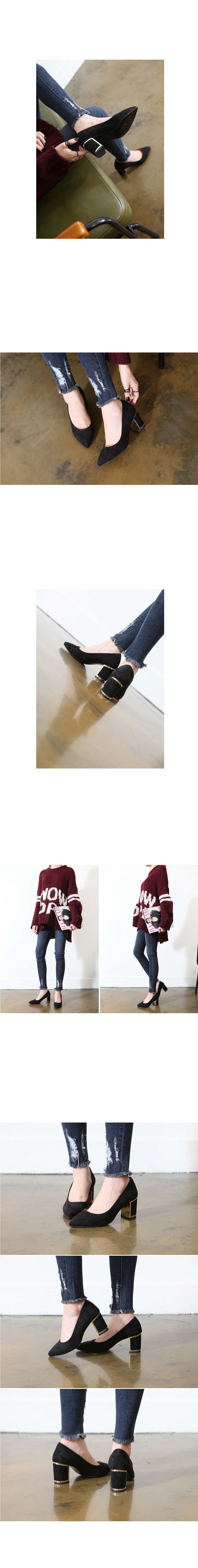 Stiletto Suede Pumps Heel 7 cm Mid-bend line Lines