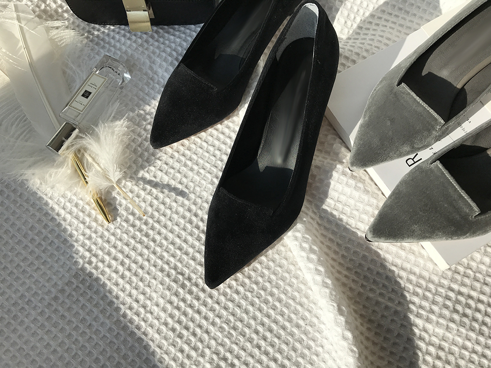 Velvet winter stiletto 5cm, 7cm middle heel shoes 