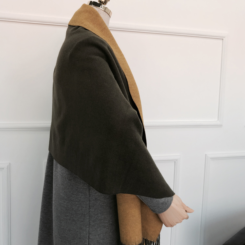 Muffler Two-sided color Cashmere shawl Women shawl