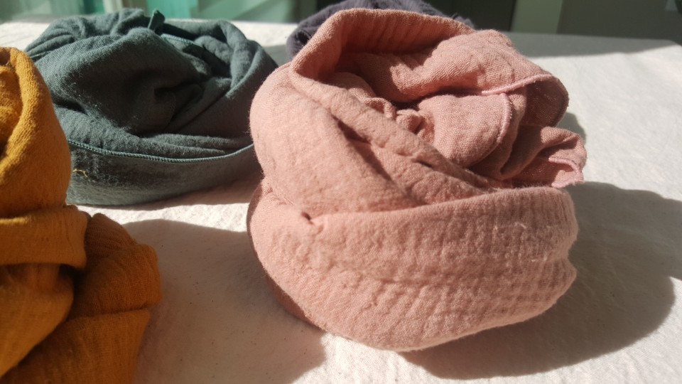 Yoru gauze cotton scarf infant double hairpin Mari