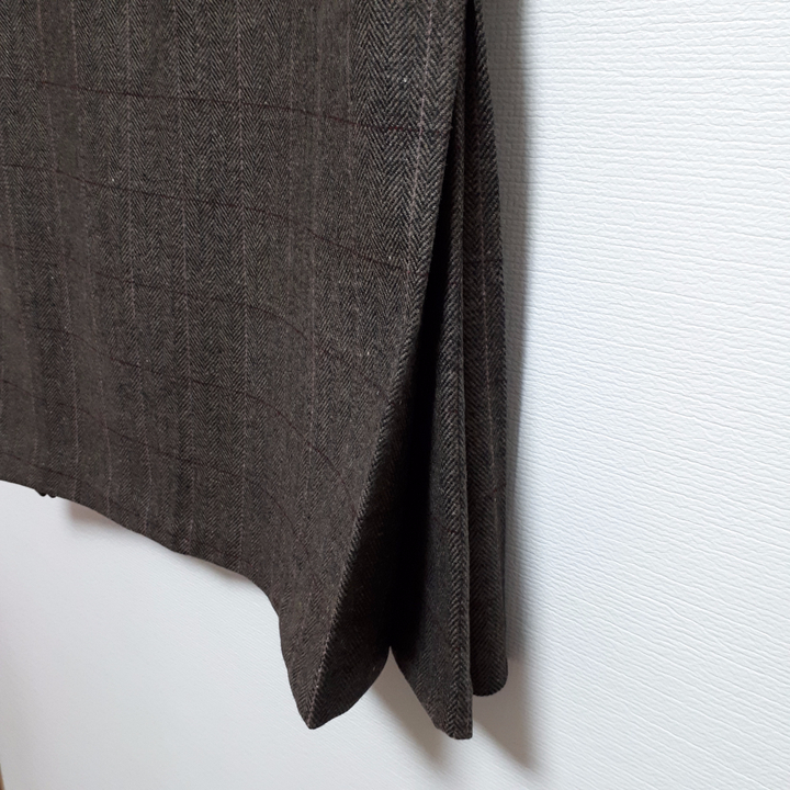 Check-Side Pleated Skirt 2C Long Moment Hairstyle 