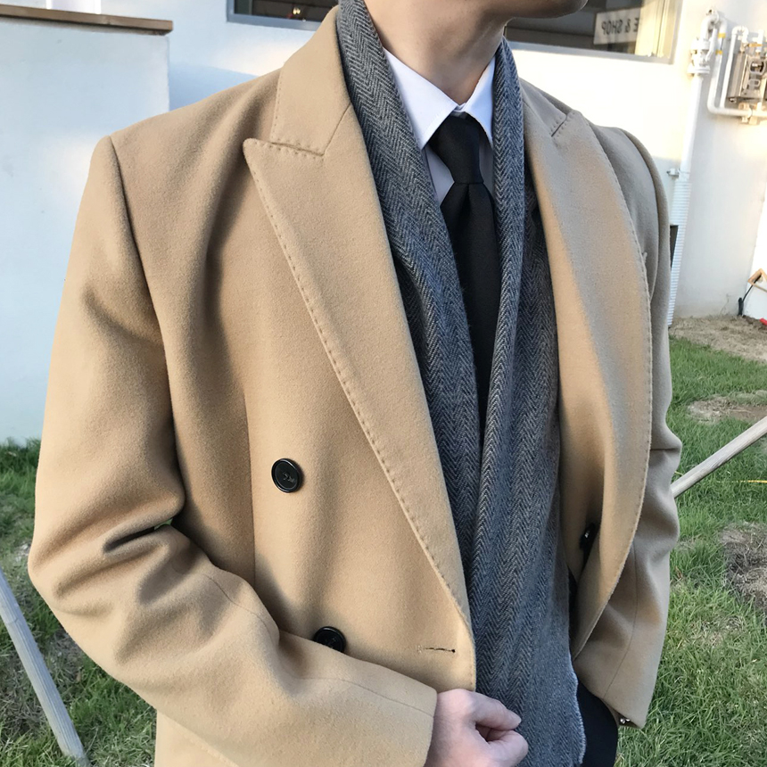 lapel touch muffler men shawl winter classic