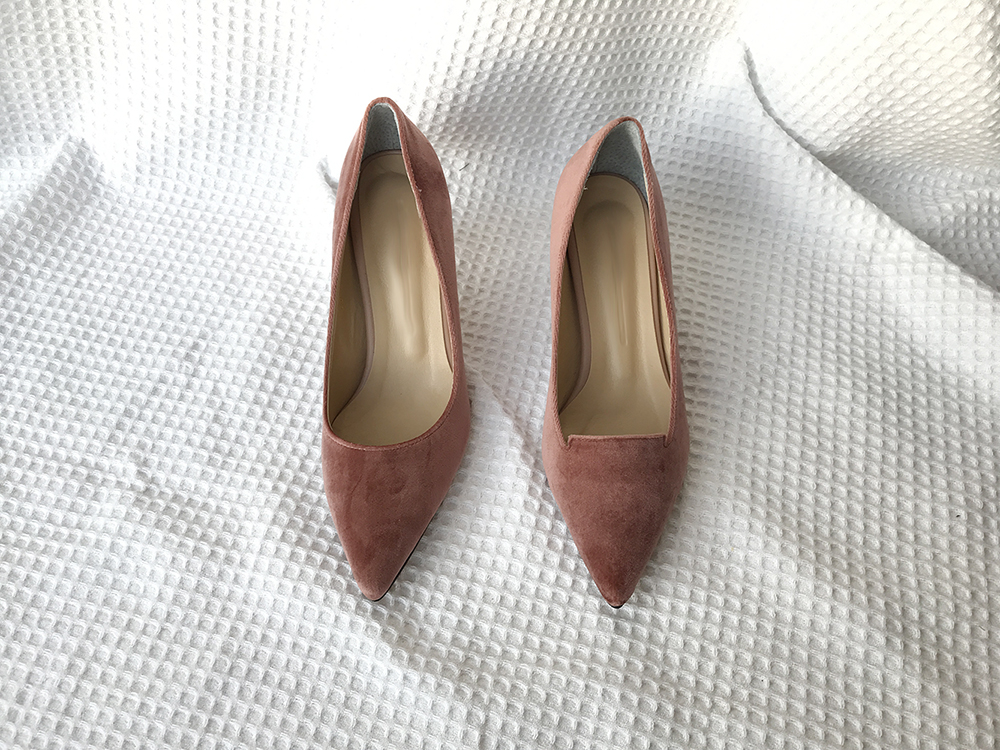 Velvet winter stiletto 5cm, 7cm middle heel shoes 