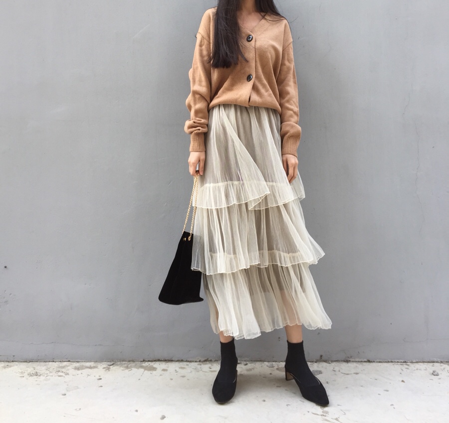 Chiffon Canvas Long Skirt tnlvs tnlvhstmzjxm tnlvh
