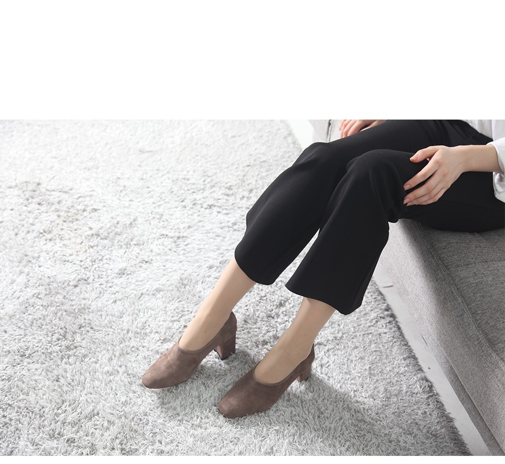 Simple Suede Midsole Heel 6cm Pumps Shoes