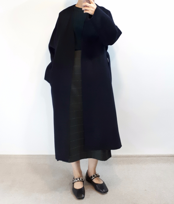 Check-Side Pleated Skirt 2C Long Moment Hairstyle 