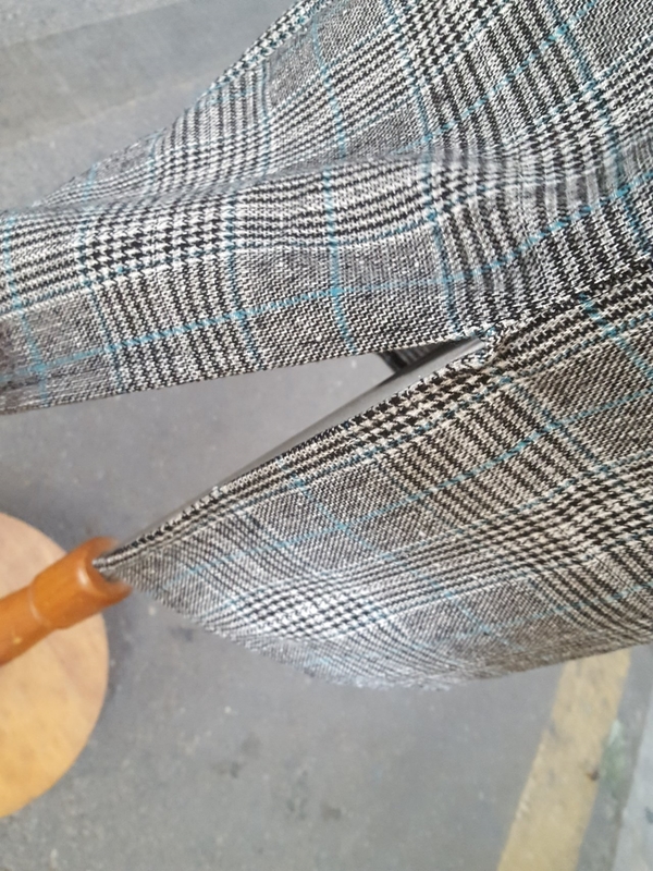 Front Glen check pocket Long skirt H. long skirt