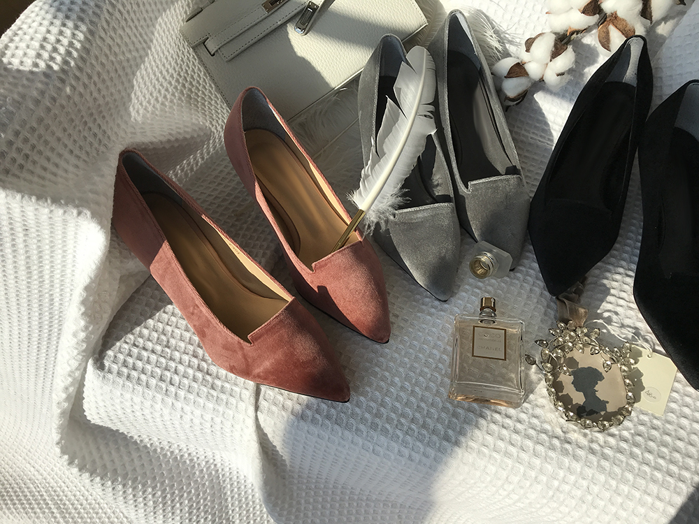 Velvet winter stiletto 5cm, 7cm middle heel shoes 