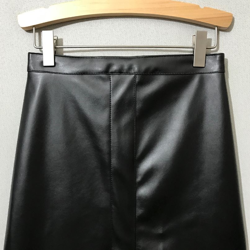 Unalud Leather Mermaid Black Long Skirt Midi Leath