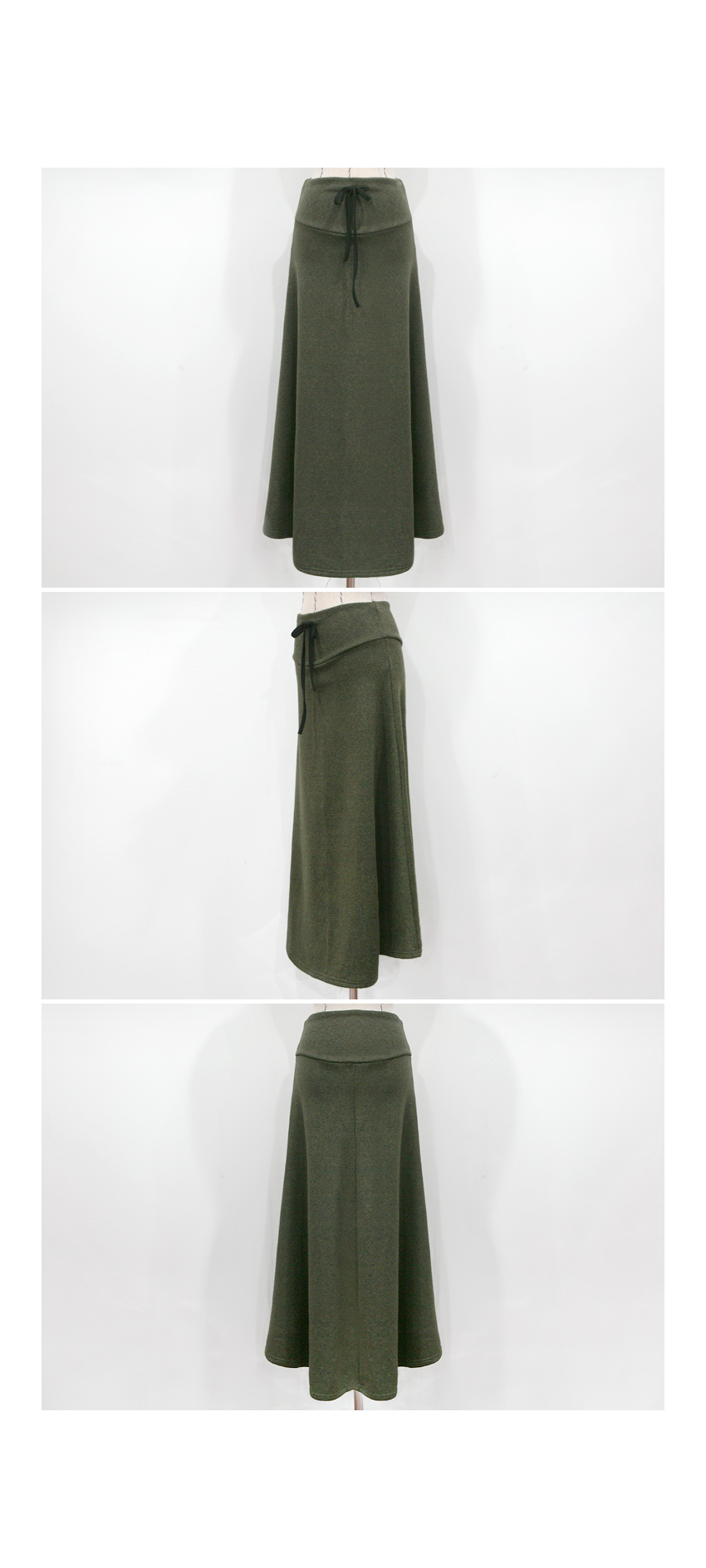Winter flare long skirt Obi-squirt skirt A line co