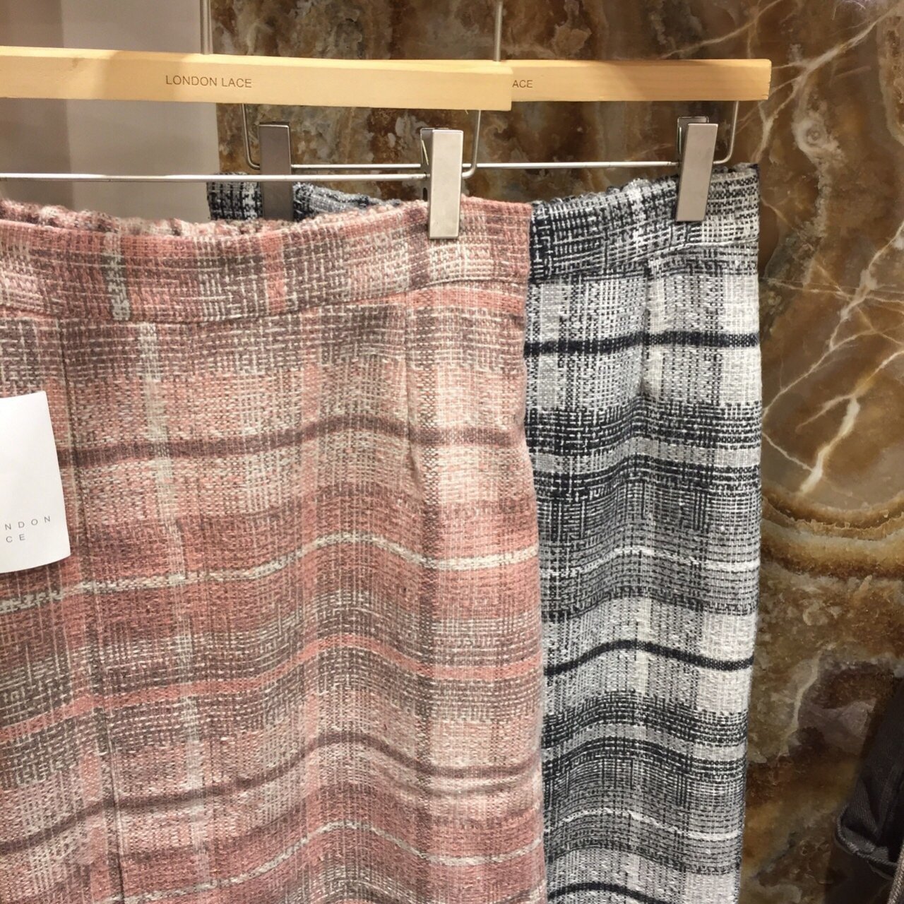 H Line Long Skirt - Pink Gray 2 colors Date Look O