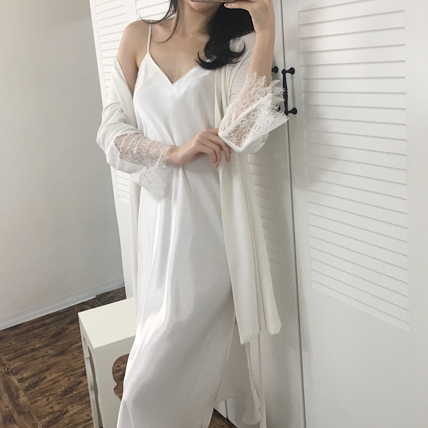 Long basic slip dress dress newborn pajamas couple