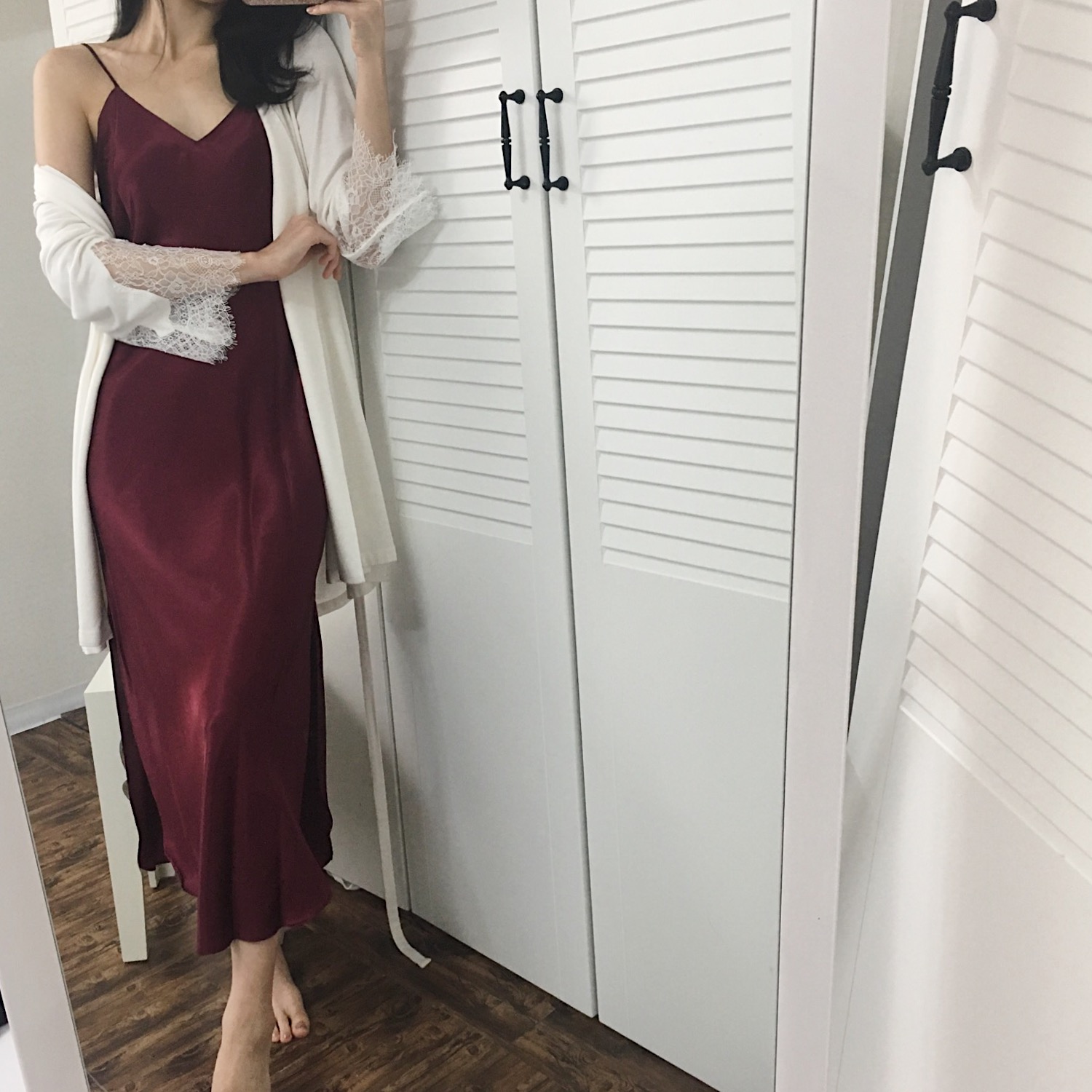 Long basic slip dress dress newborn pajamas couple