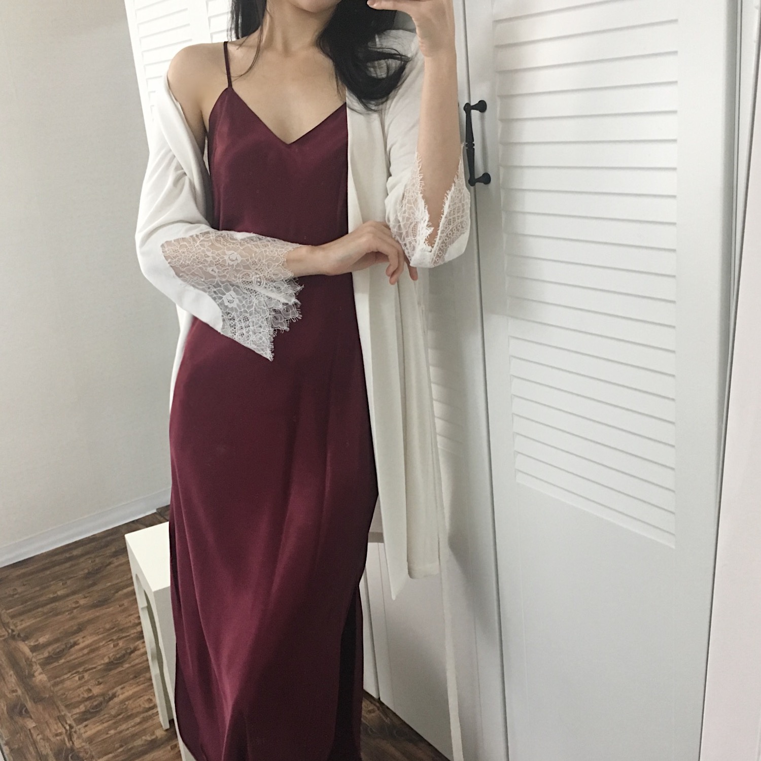 Long basic slip dress dress newborn pajamas couple