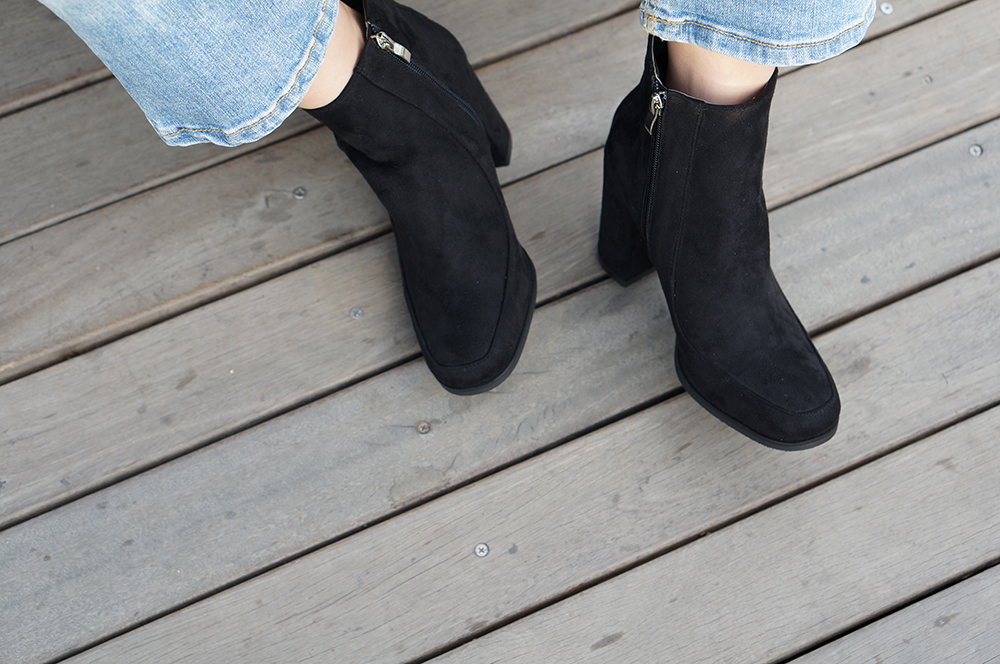 Square Angle Boots Square Suede M241F8607 30s Dram