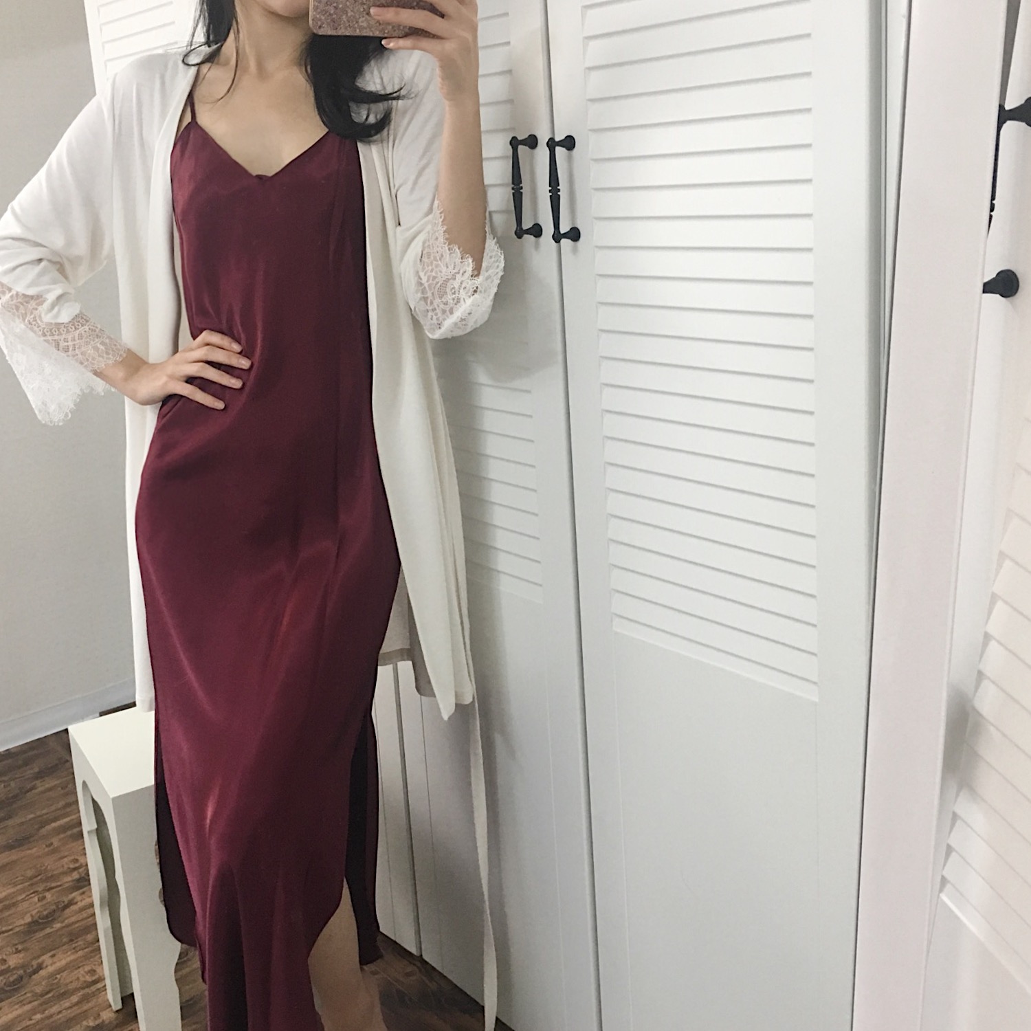 Long basic slip dress dress newborn pajamas couple