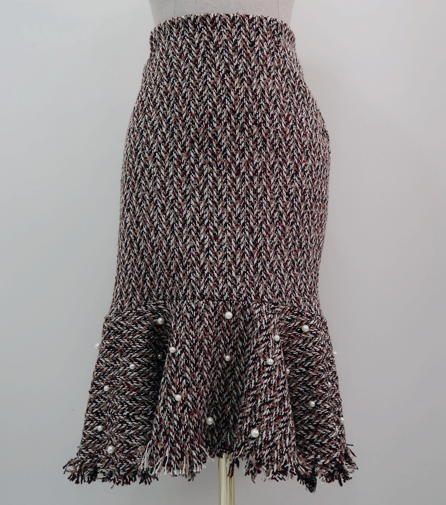 Le Léoul Pearl Tweed Mermaid Long Skirt 2color Wom