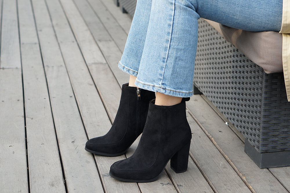 Square Angle Boots Square Suede M241F8607 30s Dram
