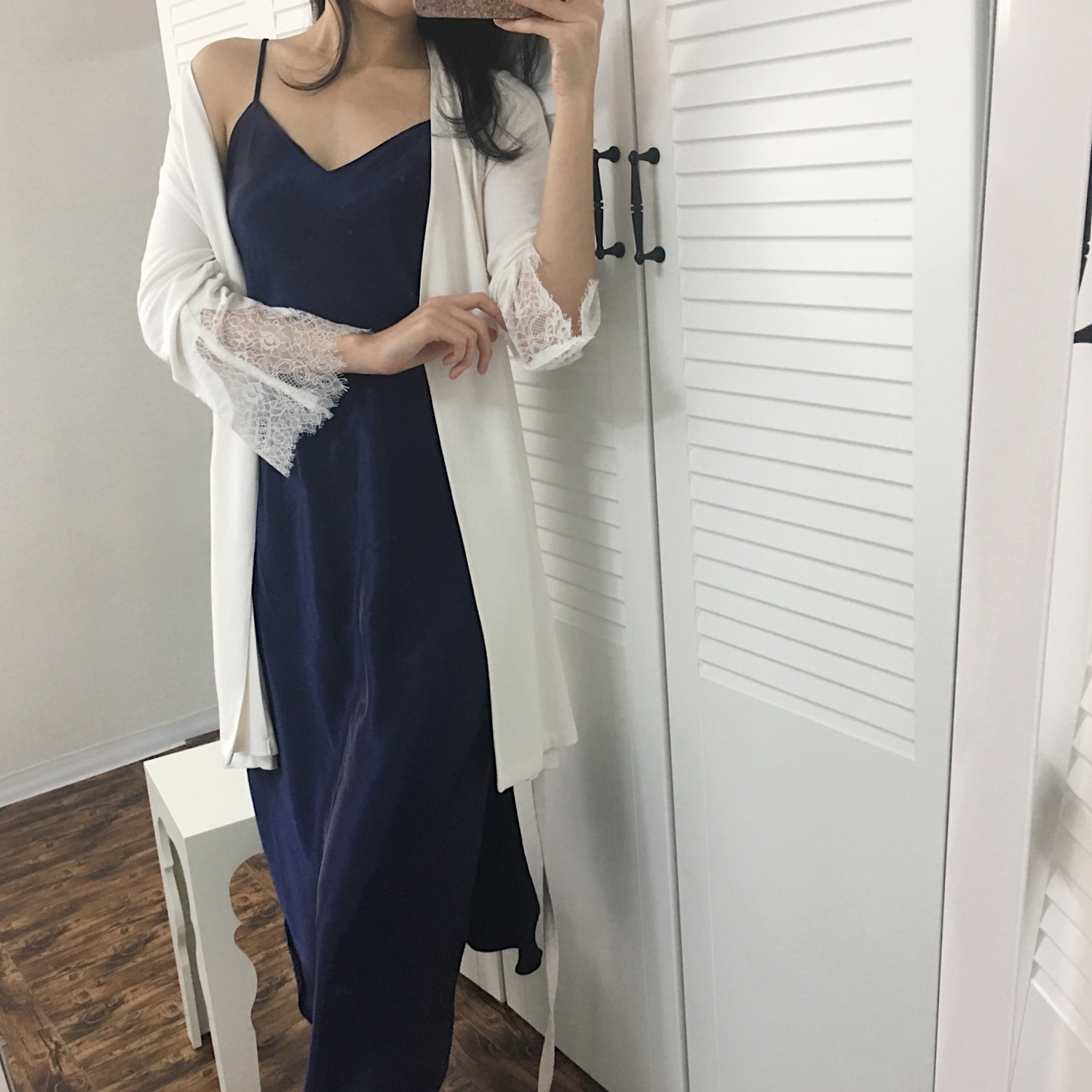 Long basic slip dress dress newborn pajamas couple