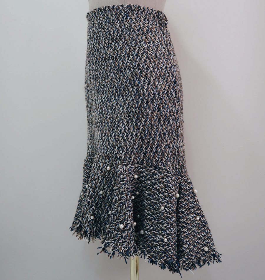 Le Léoul Pearl Tweed Mermaid Long Skirt 2color Wom