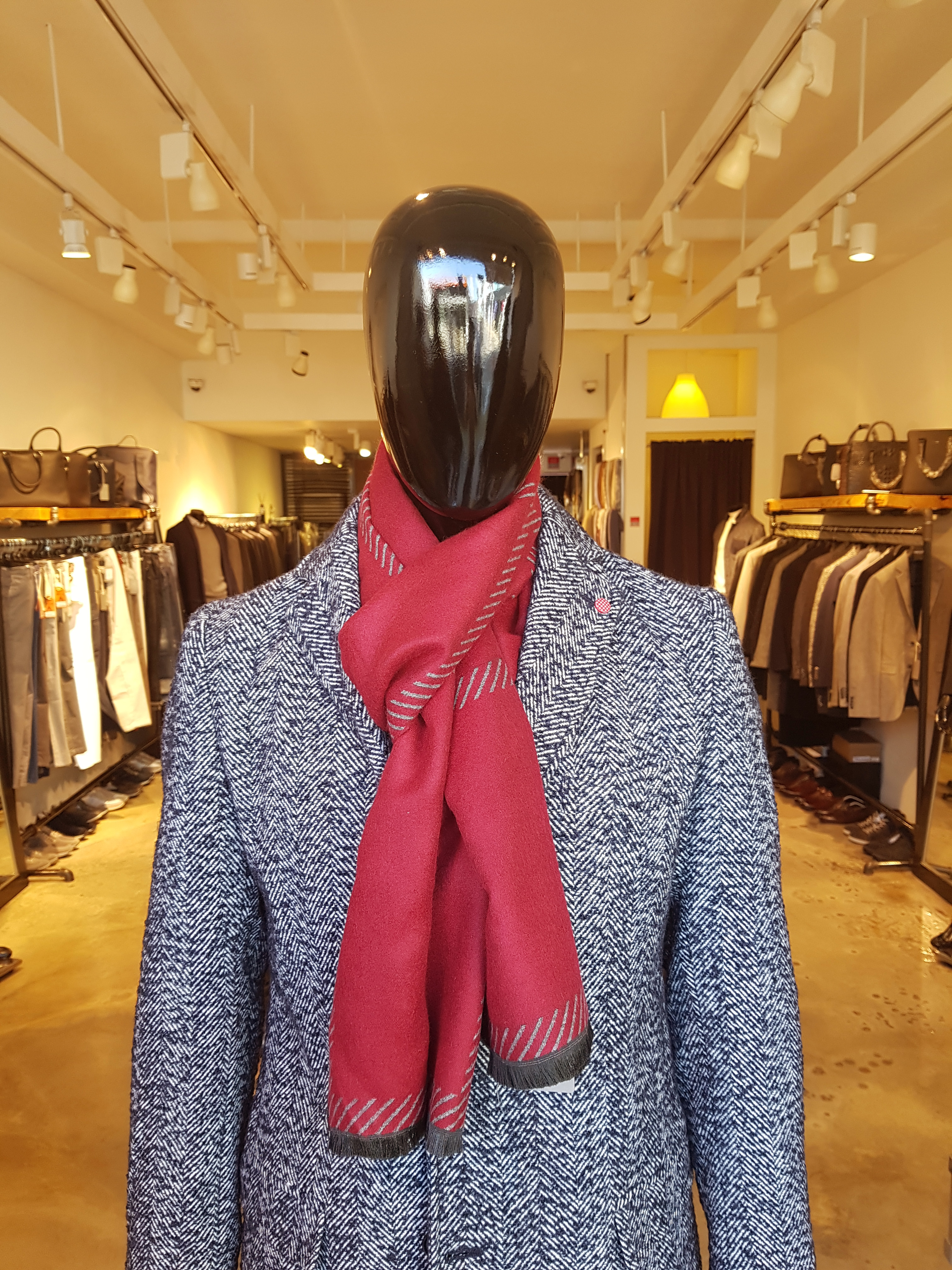 Soft imported direct wool red two-tone muffler - Y