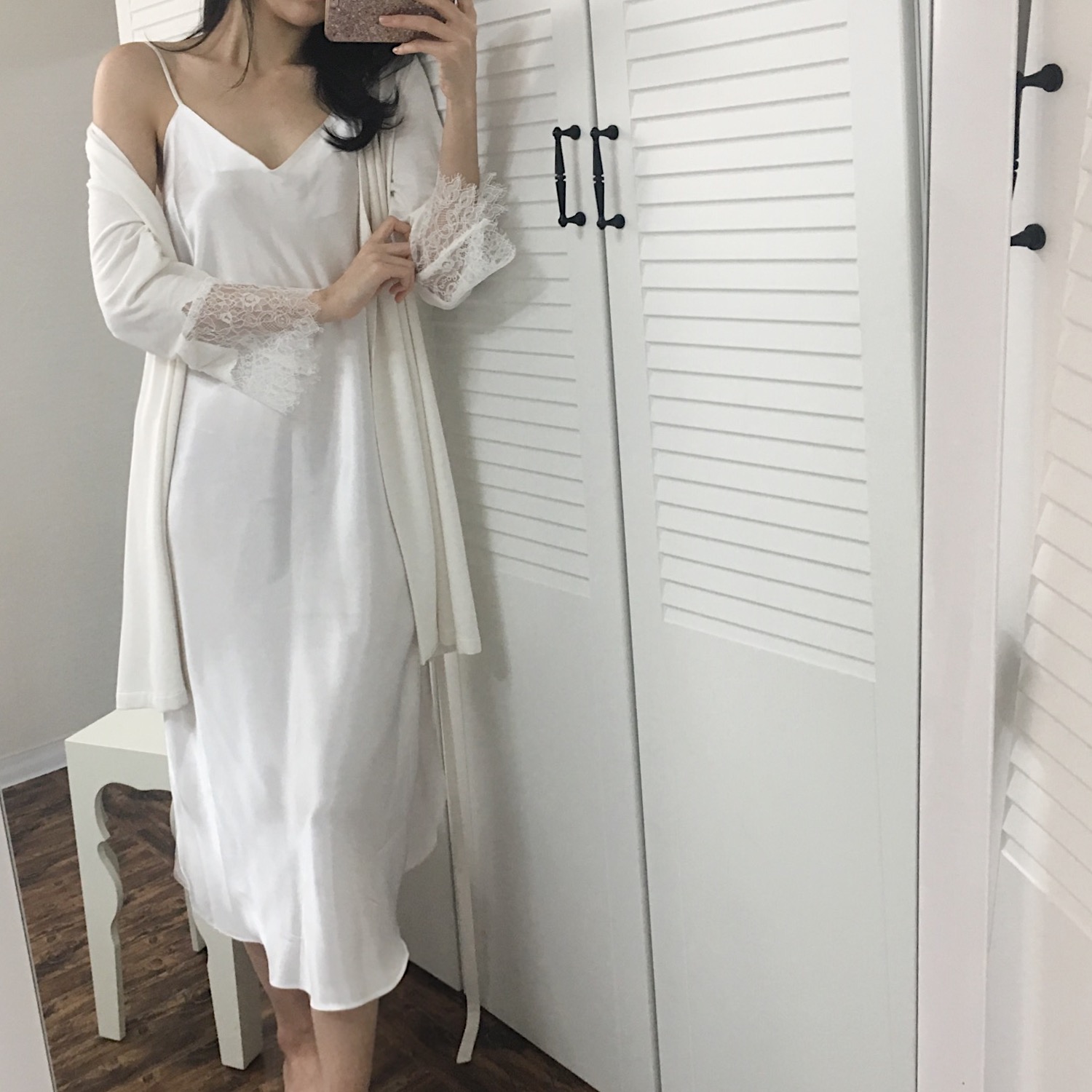 Long basic slip dress dress newborn pajamas couple