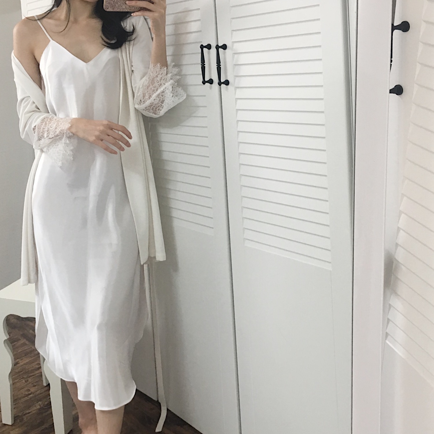 Long basic slip dress dress newborn pajamas couple