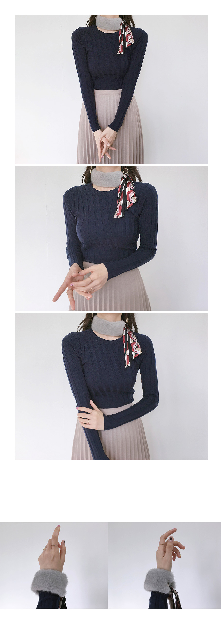 European Real Mink Twiley Scarf Fur Muffler Presen