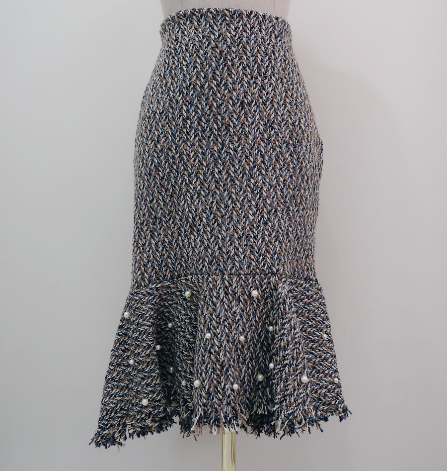 Le Léoul Pearl Tweed Mermaid Long Skirt 2color Wom