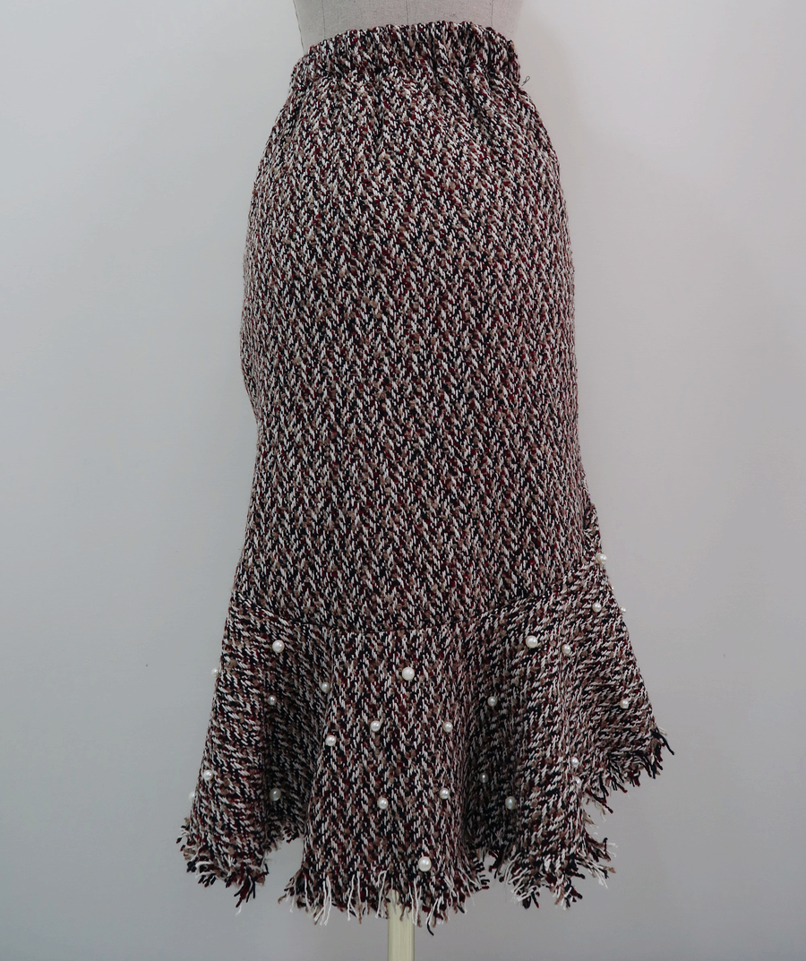 Le Léoul Pearl Tweed Mermaid Long Skirt 2color Wom