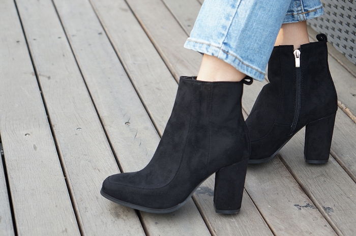 Square Angle Boots Square Suede M241F8607 30s Dram