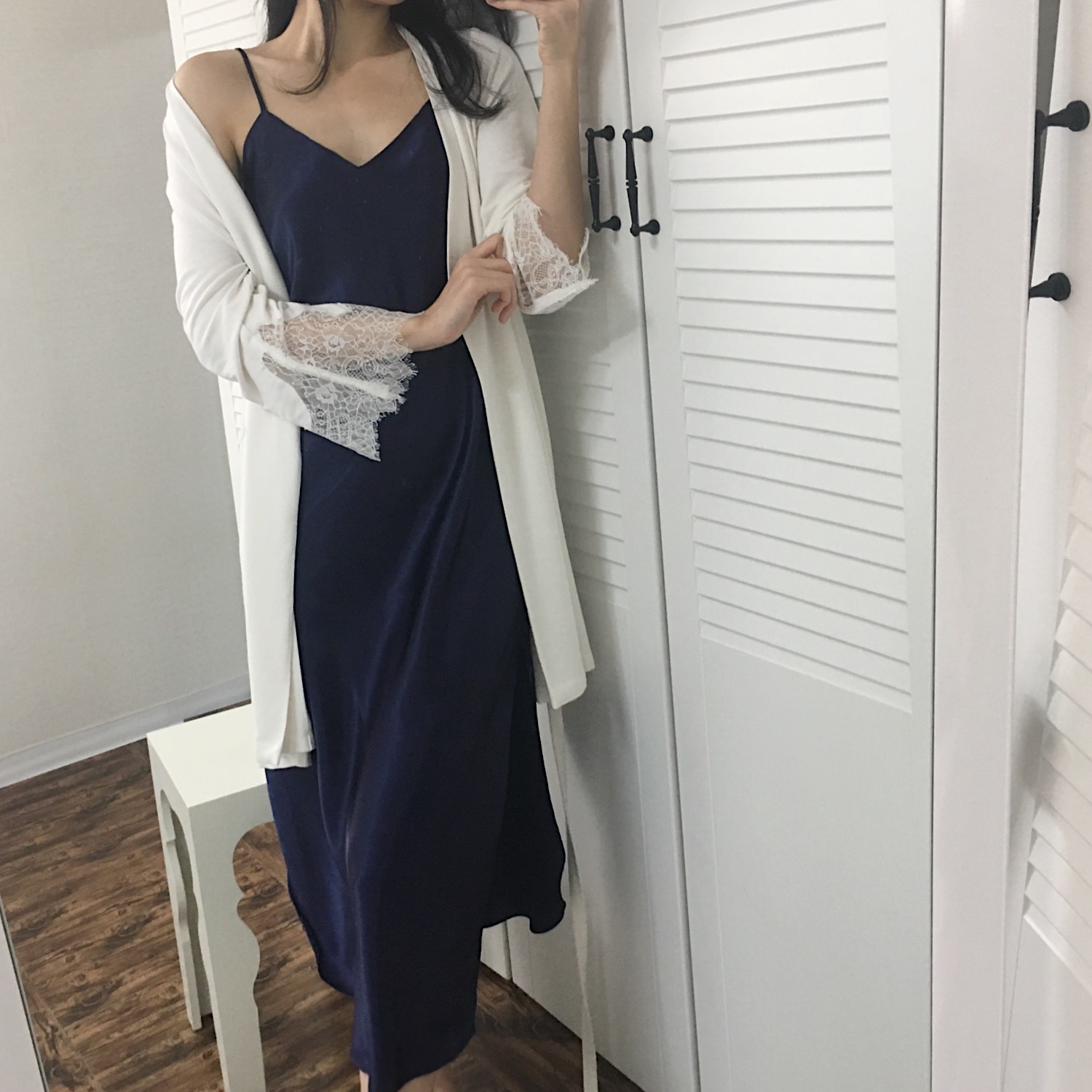 Long basic slip dress dress newborn pajamas couple