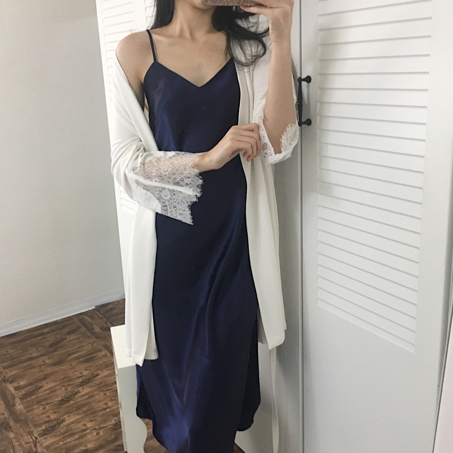 Long basic slip dress dress newborn pajamas couple