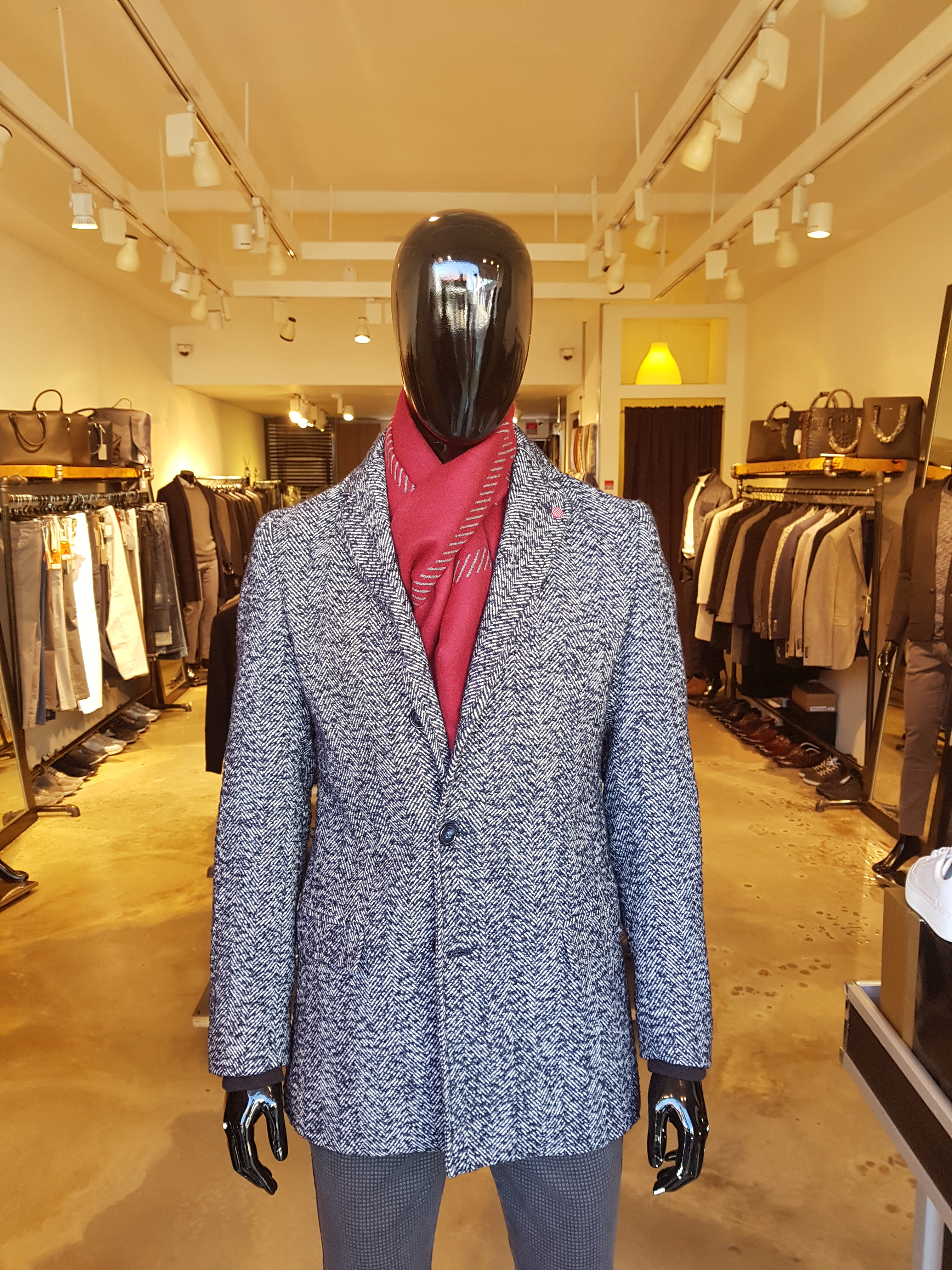 Soft imported direct wool red two-tone muffler - Y