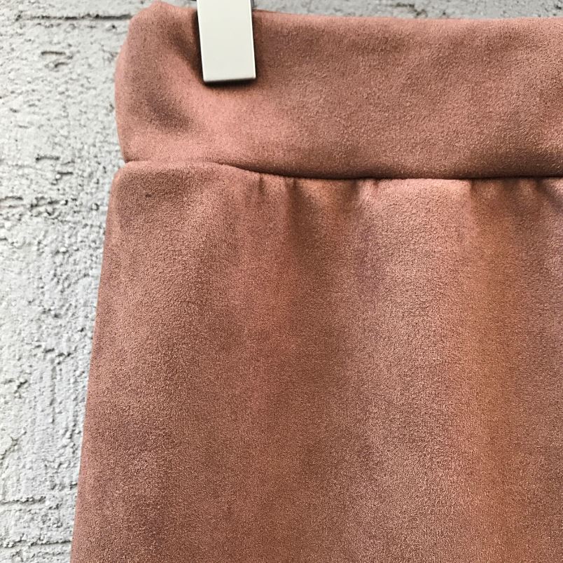 Suede frill Mommy bending long skirt 2color Brown 