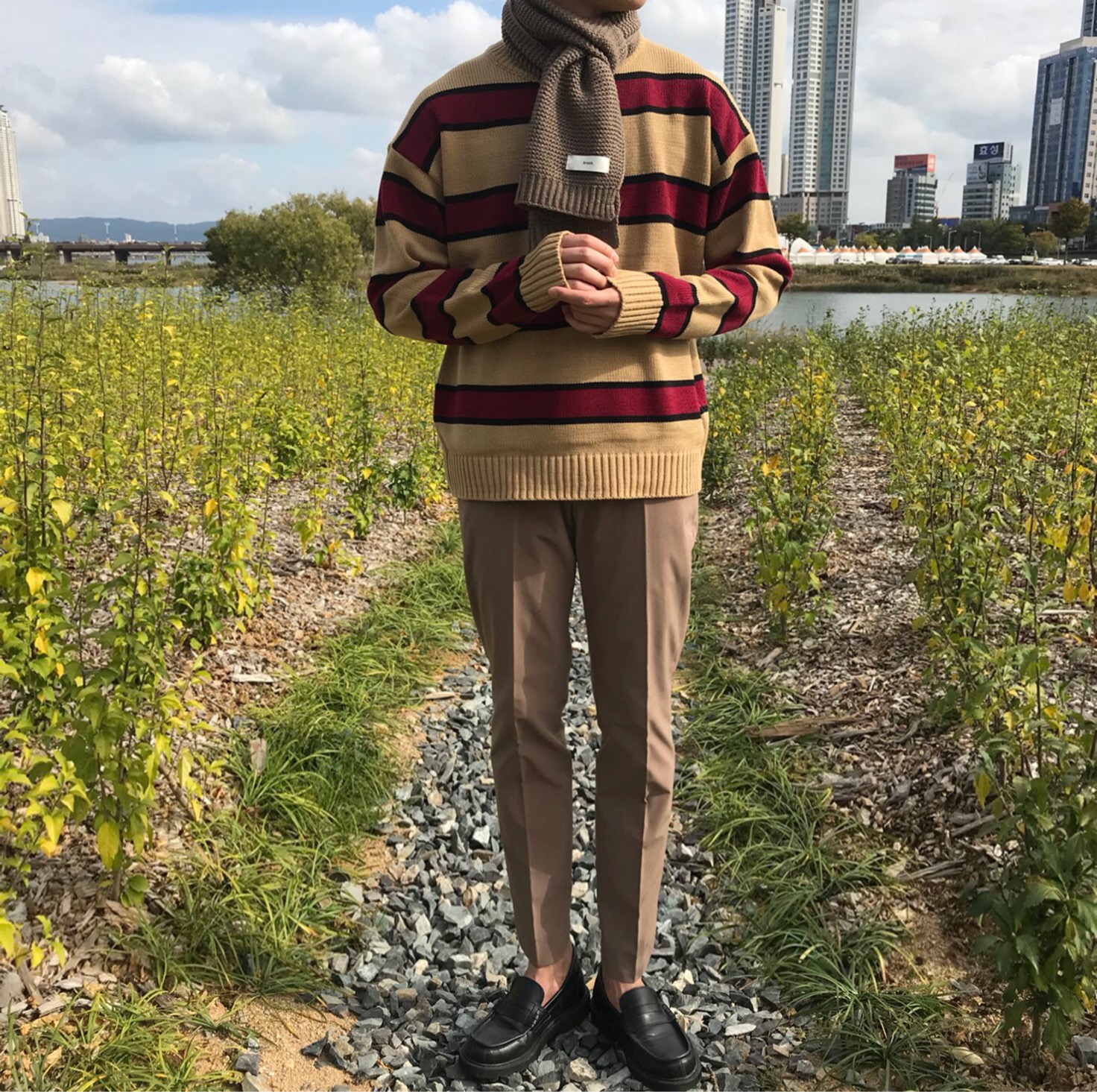 Unisex Couple Petit muffler 3col shawl winter scar