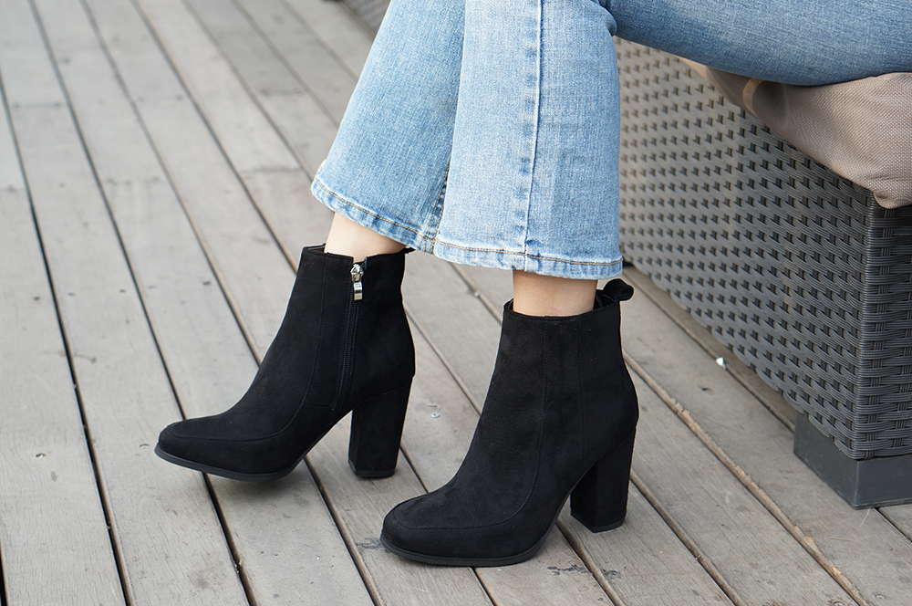 Square Angle Boots Square Suede M241F8607 30s Dram