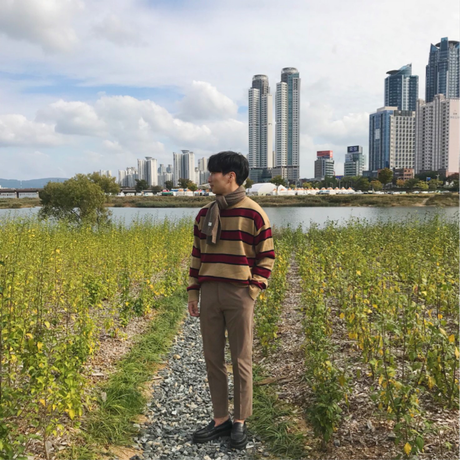 Unisex Couple Petit muffler 3col shawl winter scar