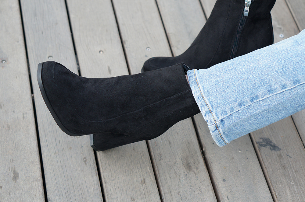 Square Angle Boots Square Suede M241F8607 30s Dram