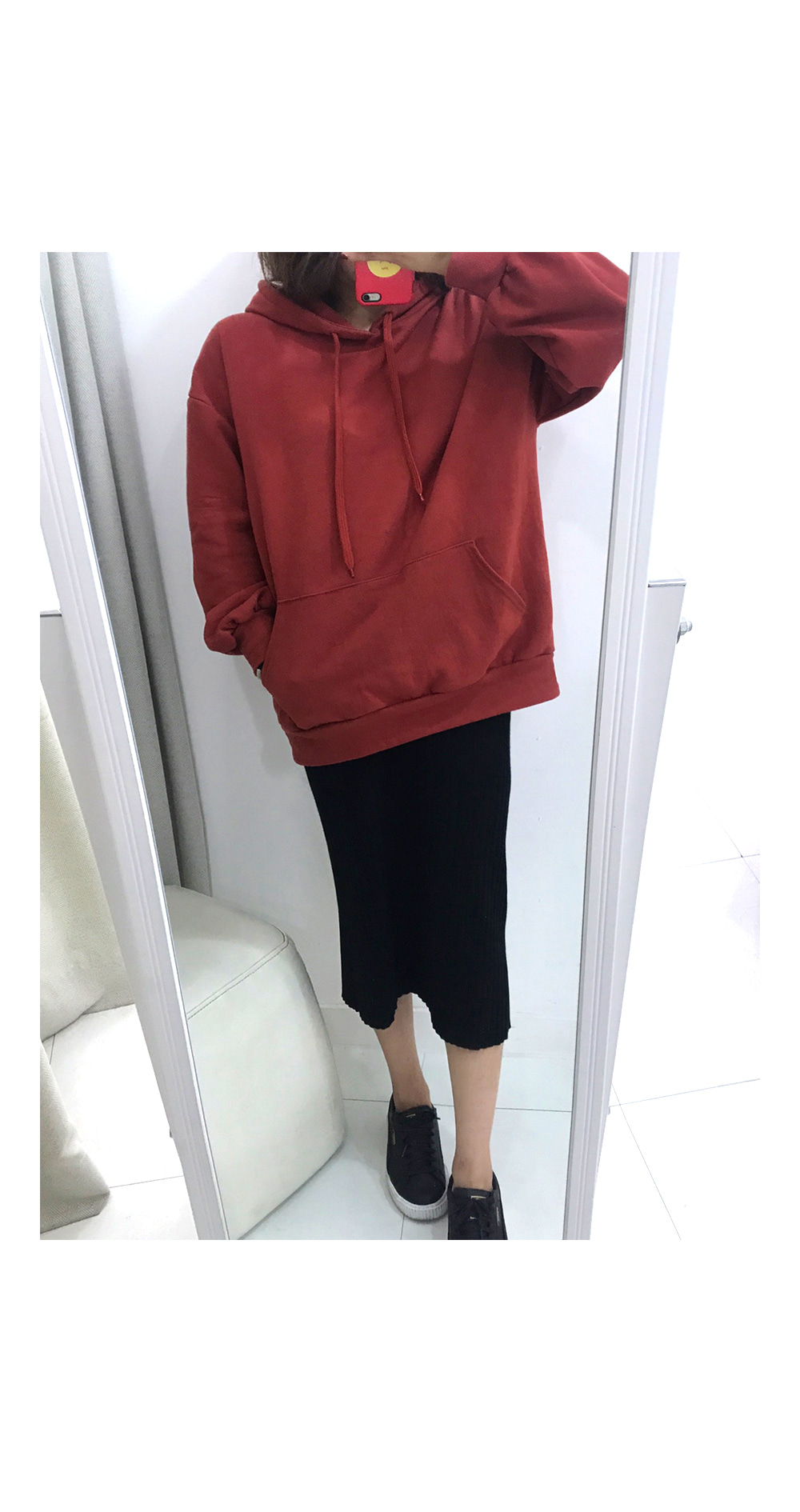 Knit Goose Top Long Skirt Winter Date Brushed Dail