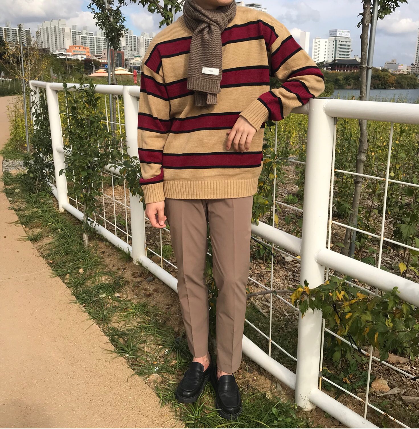 Unisex Couple Petit muffler 3col shawl winter scar