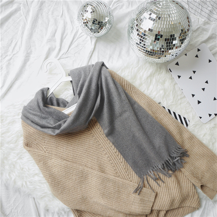 Virgin Wool 100 muffler winter shawl cashmere gift