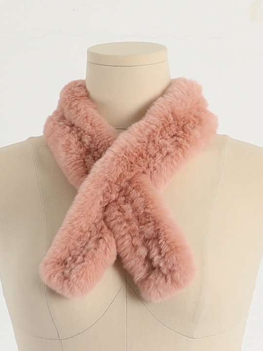 Petit Rex Rabbit Hair Muffler Real Shawl